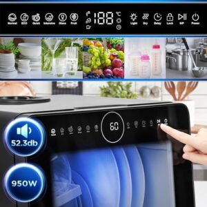 Duronic DW5 BK Lavastoviglie compatta con 7 programmi di lavaggio, ideale per piccole cucine e spazi ridotti  