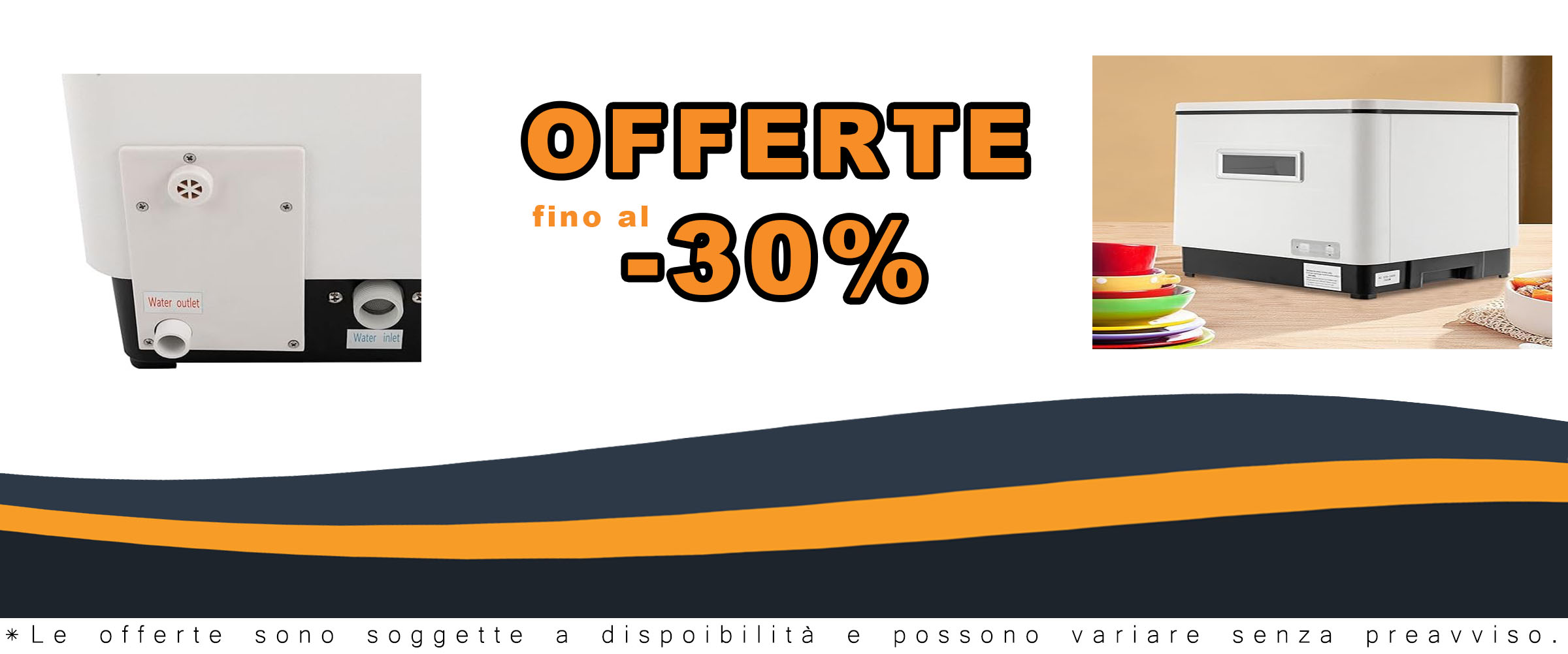 Mini lavastoviglie compatta 1500W con attacco per acqua, ideale per casa, ufficio e campeggio  