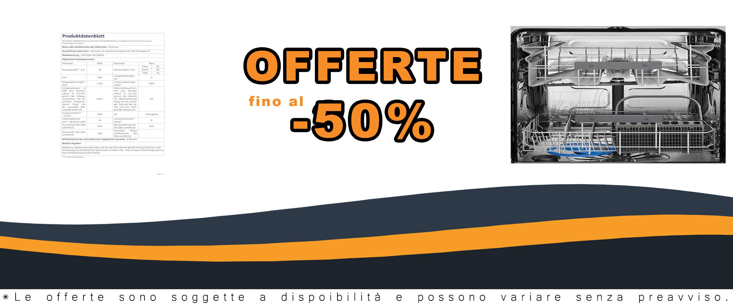 Lavastoviglie Electrolux EES47320L a scomparsa totale con 13 coperti e classe energetica A+++