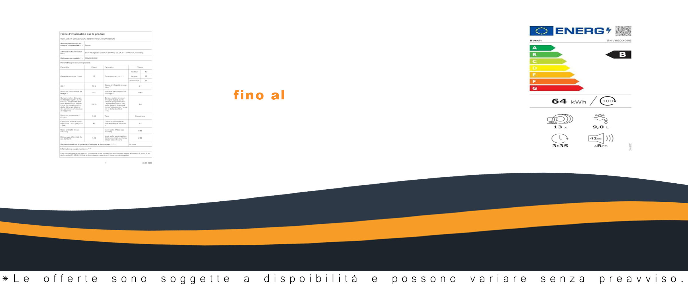 Lavastoviglie Bosch SMV6EDX00E Serie 6 da incasso a scomparsa totale, con funzione Home Connect e 3° cestello Extra Space.