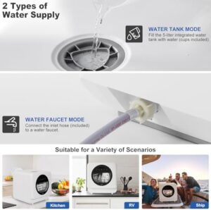 LMP Mini Tavolo Lavastoviglie Piccola, ideale per spazi ristretti e campeggio, con serbatoio da 5 litri