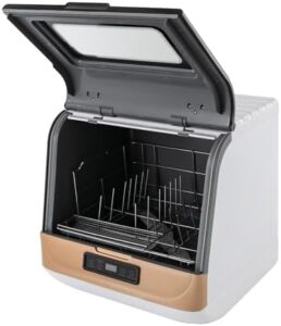 Mini lavastoviglie portatile ideale per piccole cucine, con capacità da 4-6 set di stoviglie e controllo touch