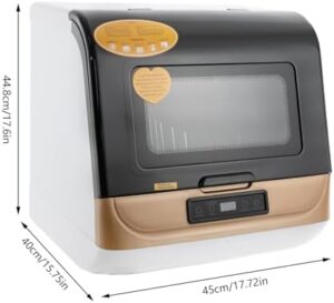 Mini lavastoviglie portatile ideale per piccole cucine, con capacità da 4-6 set di stoviglie e controllo touch