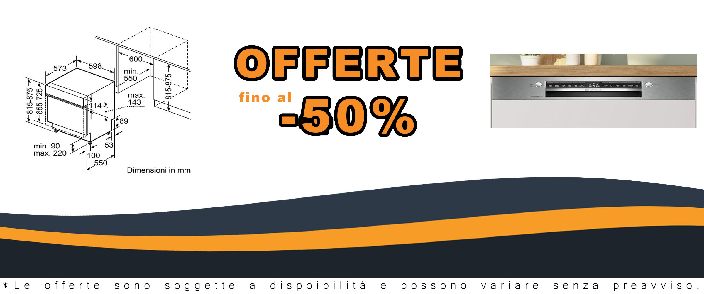 Lavastoviglie Bosch Serie 4 con frontalino inox, modello da incasso, ideale per famiglie di medie dimensioni.  