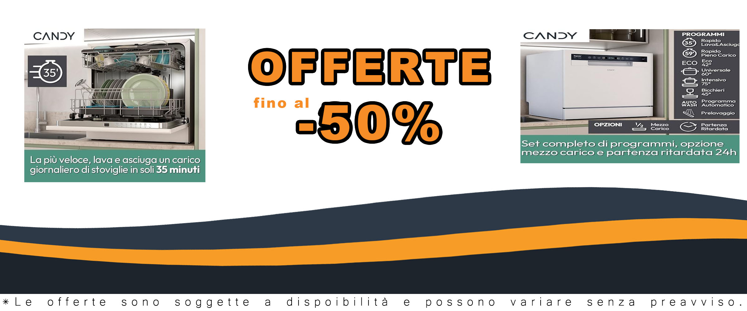 Lavastoviglie Candy Rapido' CP 8F9FFW, modello compatto con 8 coperti e lavaggio rapido in 35 minuti