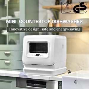 Ymkua Mini Lavastoviglie Piccola 3 Coperti con display digitale e braccio spruzzo a 360°, ideale per appartamenti e dormitori