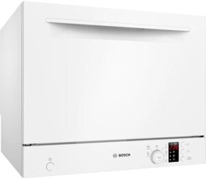 Lavastoviglie compatta Bosch Serie 2, ideale per cucine piccole, con funzionalità Extra Asciugatura e AquaStop.