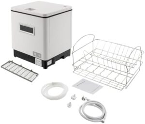 Mini lavastoviglie da tavolo per 6 set di posate, con funzioni di lavaggio, disinfezione e conservazione, ideale per appartamenti e dormitori.