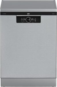 Lavastoviglie Beko BDFN26641XQ con capacità di 16 coperti e design inox, classe energetica C