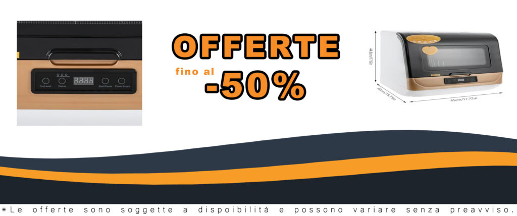 Lavastoviglie portatile 800 W con spruzzatore girevole a 360° e coperchio apribile, perfetta per spazi ridotti.