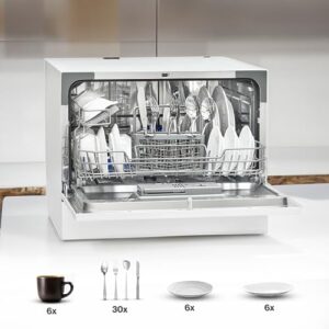 Bomann® TSG 7404, mini lavastoviglie per cucine piccole, compatta e con 5 programmi di lavaggio