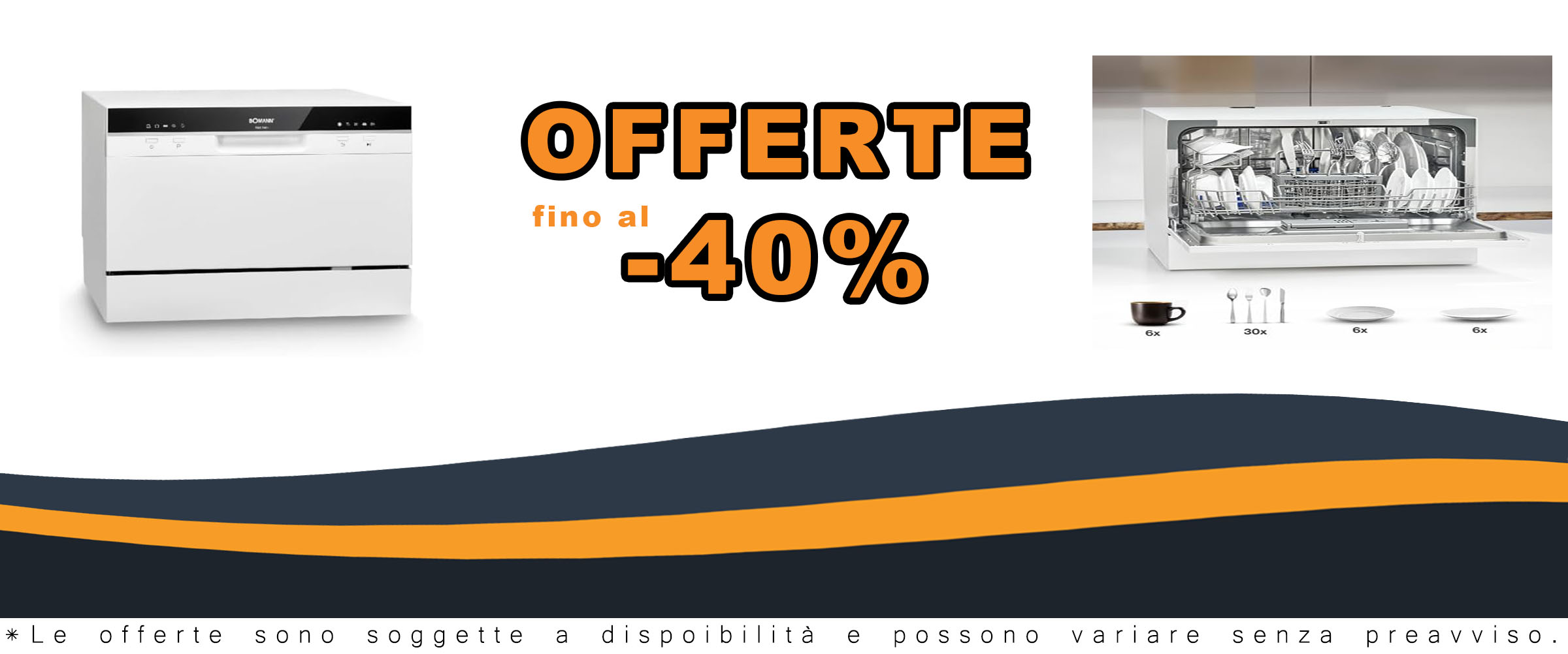 Bomann® TSG 7404, mini lavastoviglie per cucine piccole, compatta e con 5 programmi di lavaggio