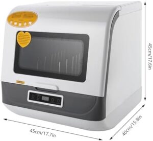 Lavastoviglie portatile Bianco, compatta e versatile per piccole case, appartamenti e dormitori, con 3 modalità di lavaggio.