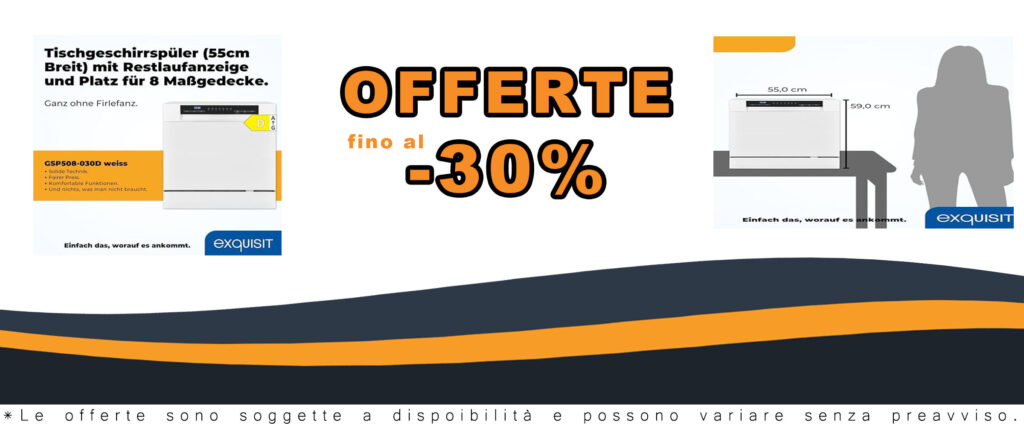 Lavastoviglie Exquisit GSP508-030D bianca con display LED, perfetta per piccoli spazi