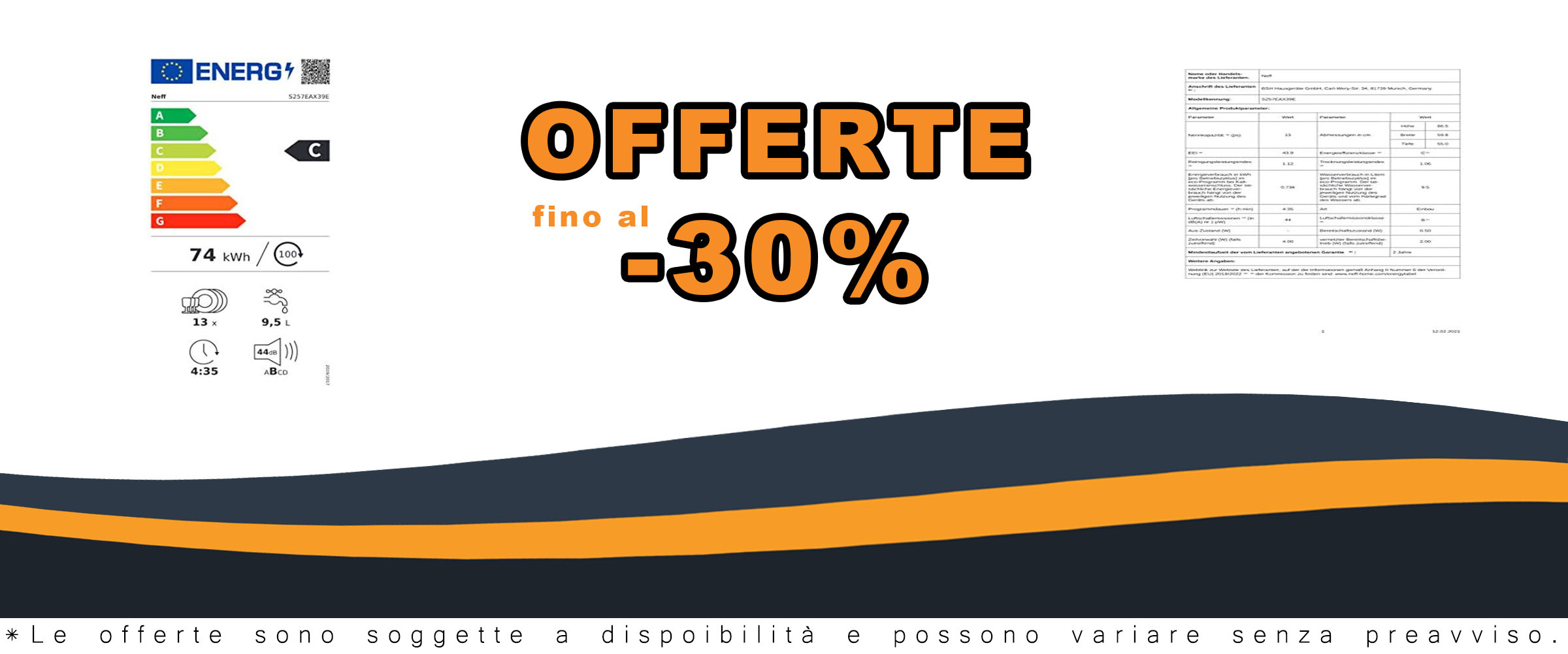 Lavastoviglie NEFF S257EAX39E con funzione Home Connect, Time Light e Open Dry