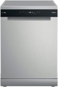 Lavastoviglie Whirlpool W7FHP33X in acciaio inossidabile con 3° vassoio, perfetta per famiglie numerose