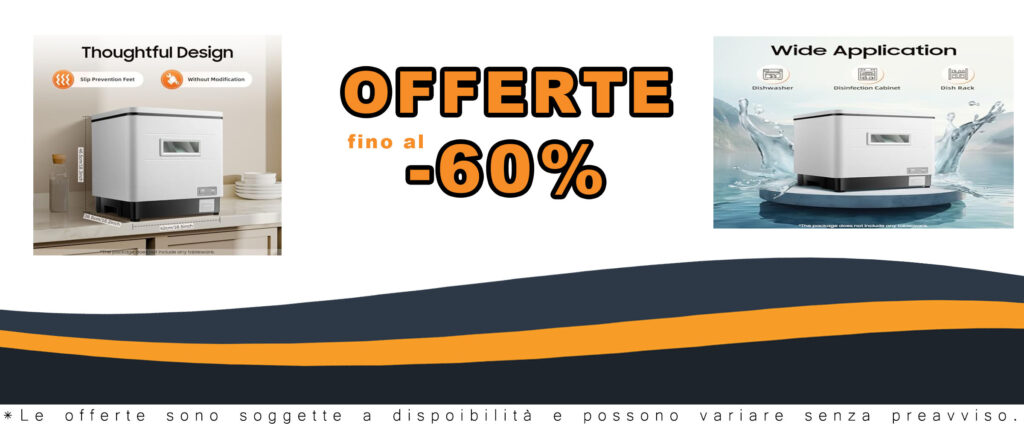 Lavastoviglie da tavolo ERnonde, mini lavastoviglie compatta che può lavare fino a 6 piatti, con funzione di disinfezione e un basso consumo di acqua.