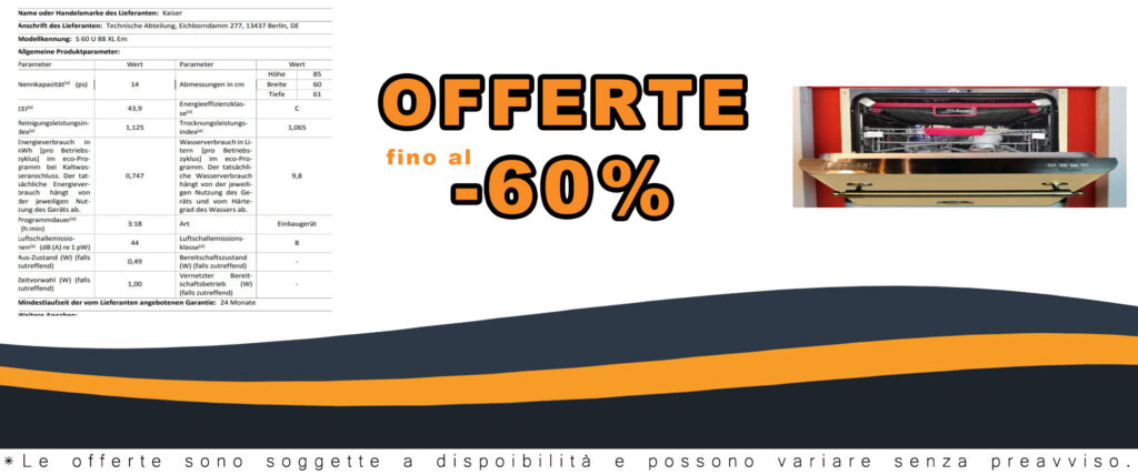 Kaiser Empire S60 U 88XL ElfEm Lavastoviglie da Incasso 60 cm installata in cucina