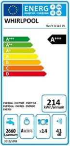 Lavastoviglie da 60 cm, 14 coperti, classe C in funzione, ideale per famiglie e uso domestico.