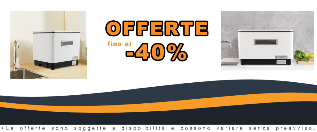 Lavastoviglie da tavolo in acciaio inox, compatta e versatile, ideale per piccoli spazi e campeggio