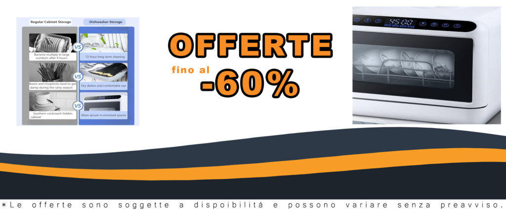 Lavastoviglie da Tavolo MhWrghts con serbatoio acqua integrato da 5 litri e funzione di asciugatura