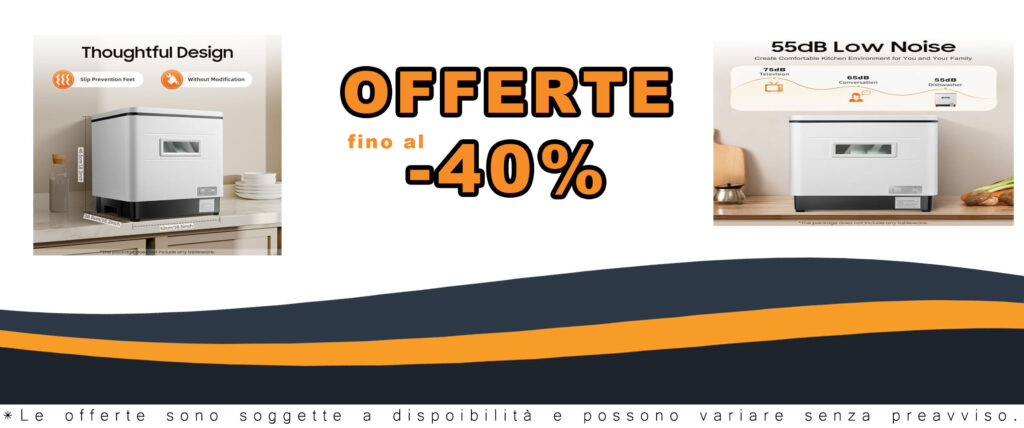 Mini lavastoviglie da tavolo indipendente, ideale per piccoli spazi e risparmio energetico.