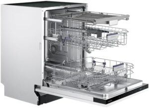 Lavastoviglie Samsung Completamente Integrato Bianco, design elegante e capacità fino a 14 coperti.