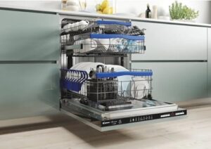 Lavastoviglie Candy CDIM 6C3DFB-02 in evidenza, con capacità di 16 coperti e design a scomparsa totale