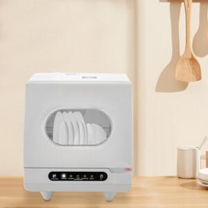 Lavastoviglie da 800 W, 5 l, lavastoviglie da tavolo, 5 modalità per pulire piattini, tazze, bicchieri, piatti piani, cucchiai, ciotole con un diametro