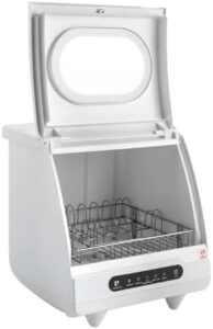 Lavastoviglie da 800 W, 5 l, lavastoviglie da tavolo, 5 modalità per pulire piattini, tazze, bicchieri, piatti piani, cucchiai, ciotole con un diametro