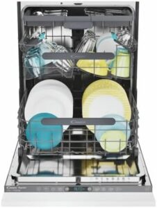 Lavastoviglie Candy RapidÓ CS 5C4F1A a scomparsa totale con 15 coperti, classe energetica A e design moderno.