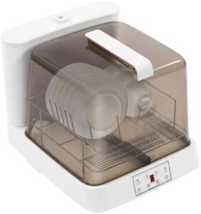 Mini lavastoviglie portatile con ugello girevole a 360°, perfetta per camper e piccoli spazi.