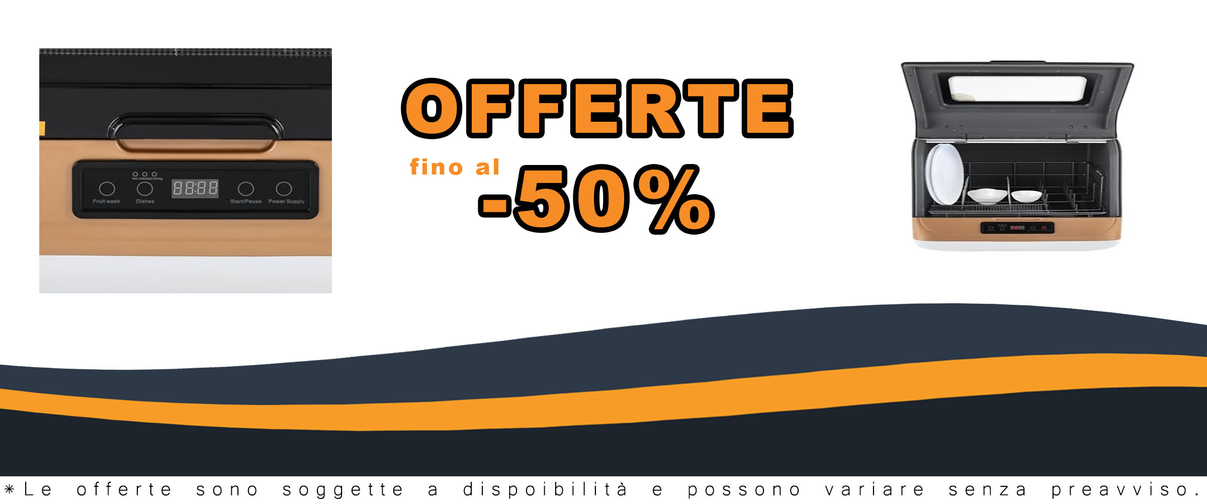 Mini lavastoviglie oro con 3 modalità di lavaggio, ideale per appartamenti e camper.