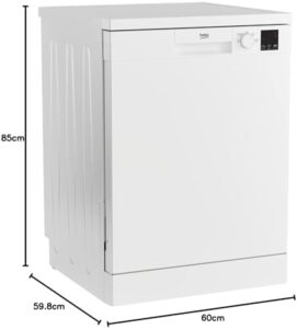 Lavastoviglie Beko DFN04321W, modello autoportante, 60 cm, 13 coperti, bianca con display LED rosso