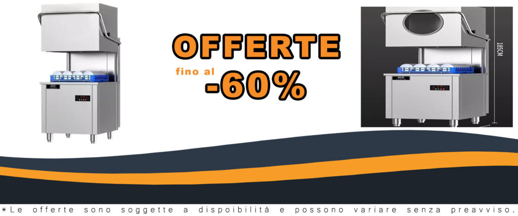 Lavastoviglie commerciale automatica con coperchio, ideale per ristoranti e hotel, con capacità elevata e design resistente.
