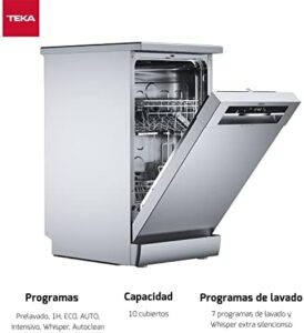 Lavastoviglie Teka DFS 44 750 SS in inox con 7 programmi di lavaggio e tecnologia Extra Dry Function