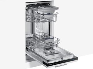 Lavastoviglie Samsung DW50R4070BB/EO completamente integrata, adatta per famiglie e cucine moderne, con classe energetica A++ e silenziosità eccezionale.  