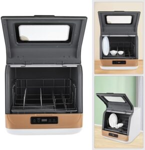 Gold - Lavastoviglie da tavolo moderna, mini lavastoviglie per appartamenti e caravan, 800 W
