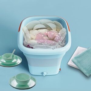 Lavastoviglie pieghevole portatile da tavolo, ideale per piccoli spazi, senza necessità di installazione, perfetta per l'uso domestico.