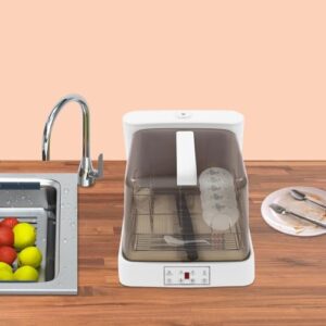 Lavastoviglie portatile con controllo touch e serbatoio dell'acqua, ideale per appartamenti, camper e piccole cucine
