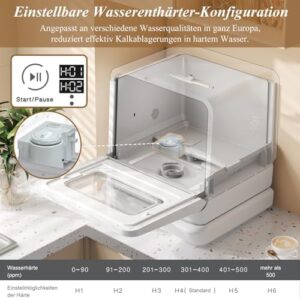 YEHTOKHOME Mini lavastoviglie portatile con display digitale, braccio di spruzzo 360° e capacità di 5,7L