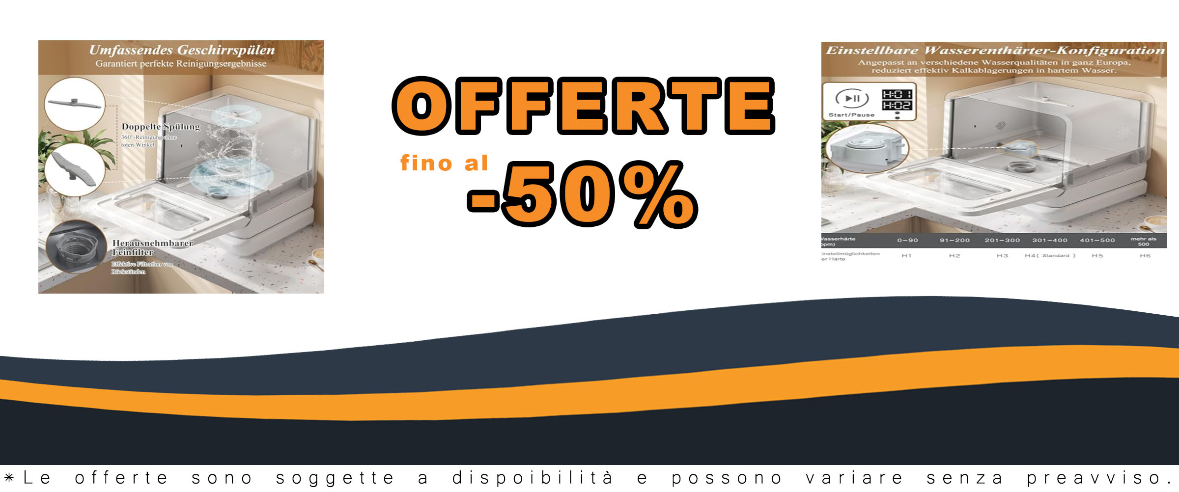 YEHTOKHOME Mini lavastoviglie portatile con display digitale, braccio di spruzzo 360° e capacità di 5,7L