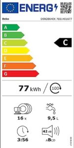 Beko DSN28640 DSN6634FX2, lavastoviglie da 60 cm con DeepWash in acciaio inox, perfetta per famiglie numerose