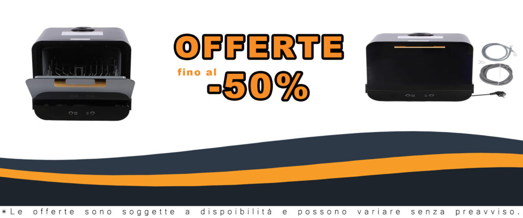 Lavastoviglie portatile compatta da appoggio automatica ad alta temperatura con asciugatura all'aria, ideale per appartamenti