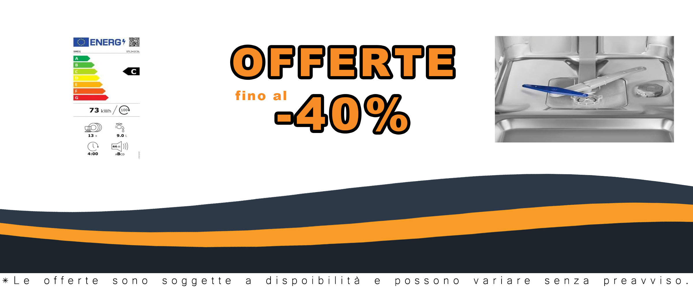 Lavastoviglie incasso Smeg STL342CSL, un elettrodomestico silenzioso e a basso consumo per una pulizia perfetta.