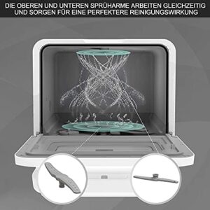 Liuyoyo Mini Lavastoviglie da scrivania, compatta e efficiente, con braccio a spruzzo a 360° e 2 modalità di approvvigionamento idrico.