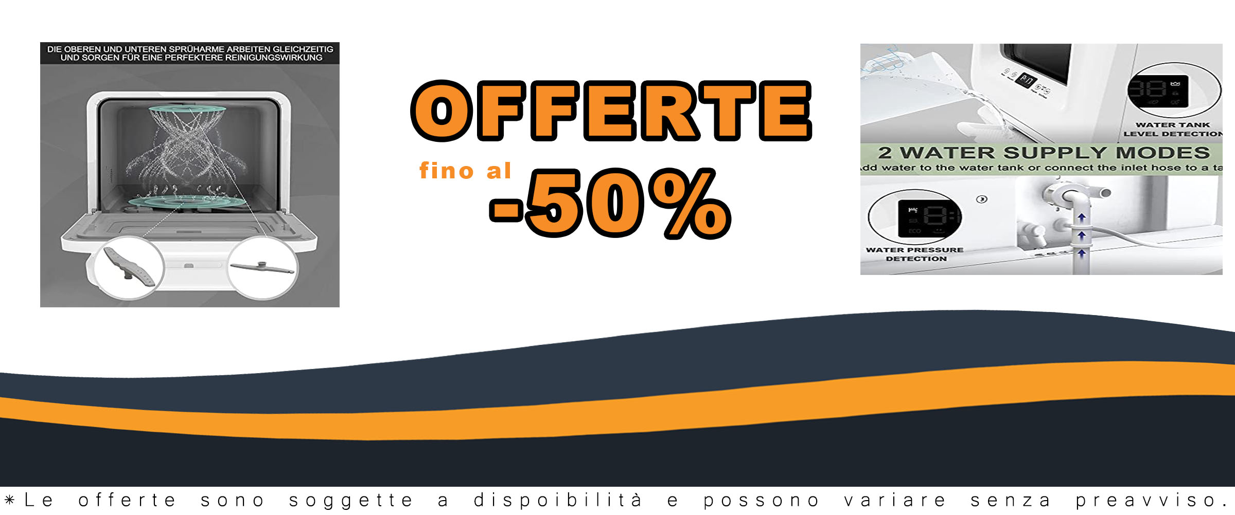 Liuyoyo Mini Lavastoviglie da scrivania, compatta e efficiente, con braccio a spruzzo a 360° e 2 modalità di approvvigionamento idrico.