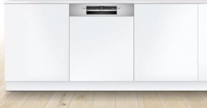 Bosch SMI4HTS31E Serie 4 lavastoviglie parzialmente integrata, in acciaio inox, con funzione Silence e Extra Dry.