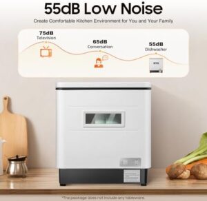 Mini lavastoviglie da tavolo 800 W, compatta e funzionale per piccoli spazi, perfetta per 6 set di piatti.