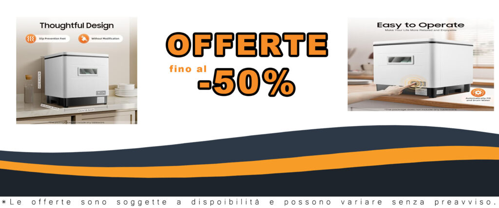Lavastoviglie da tavolo in acciaio inox, compatta e potente, perfetta per piccole cucine, appartamenti e campeggi.